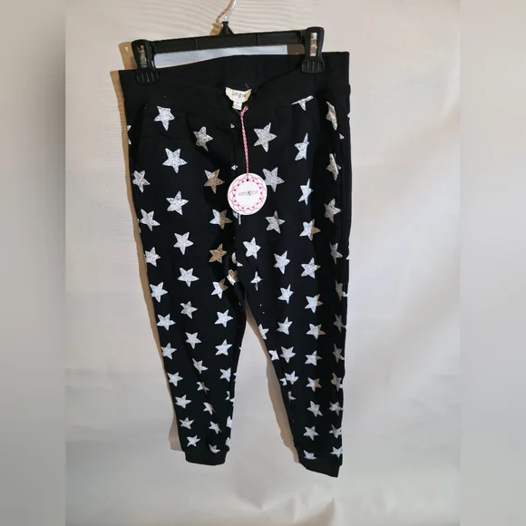 Umgee Black Star Pattern Joggers Women's Medium - Picture 1 of 4